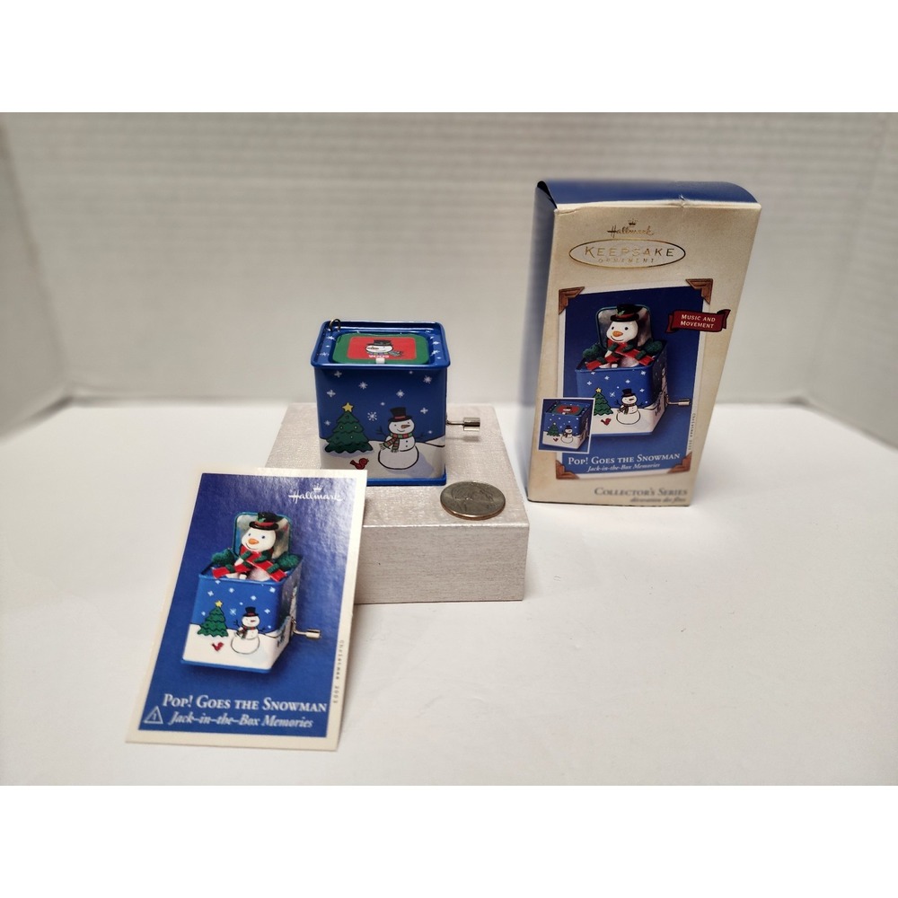 2003 Hallmark Keepsake‎ Christmas Tree Ornament Pop! Goes the Snowman 50th first